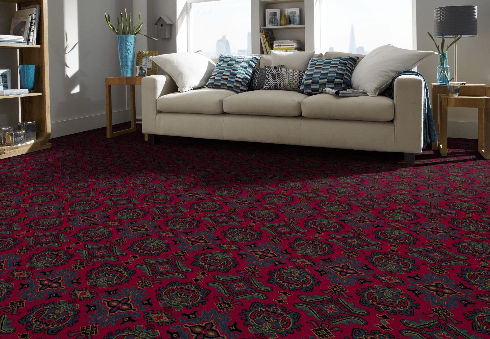 New Barrington Turkey Red Woven Axminster Available In 4m Widths Factory Outlet